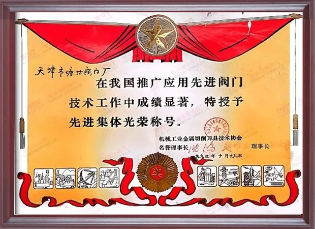 1993年先进集体荣誉证书